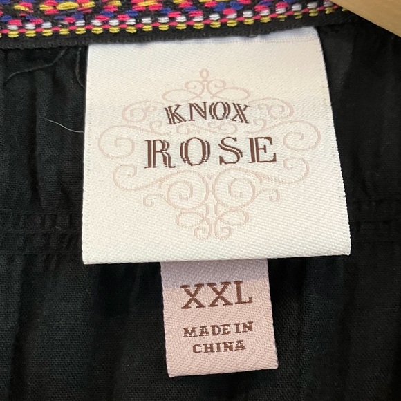 Knox Rose | Black Short Sleeve Embroidered Top - Picture 8 of 10